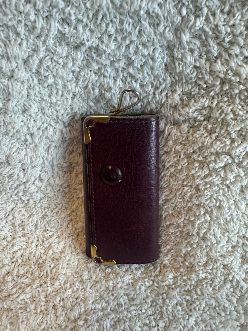 Vintage Cartier Must De Cartier Burgundy Leather Ring Key Case